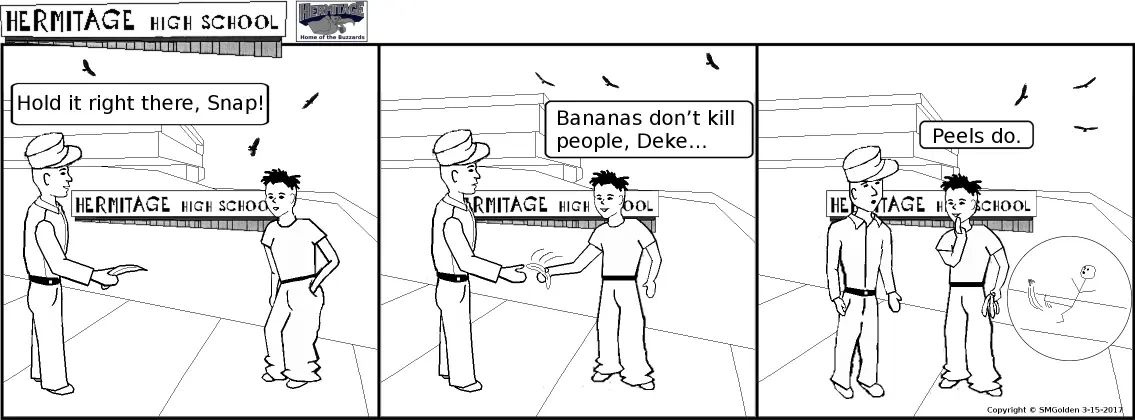 Comic strip: Bananas don’t kill people