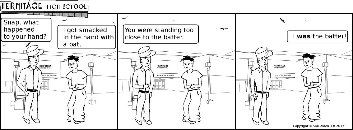Comic strip: I WAS the batter