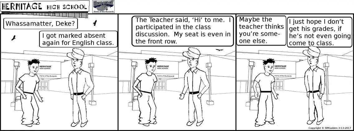 Comic strip: Marked Absent